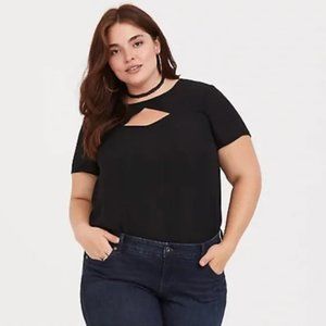 Torrid Black Cutout Georgette Blouse 0